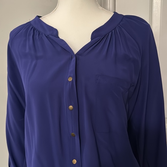 Greylin Purple/Dark Blue Blouse- Medium - Picture 3 of 5